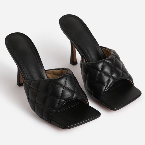 Black Quilted High Heels - Picture 5 of 8